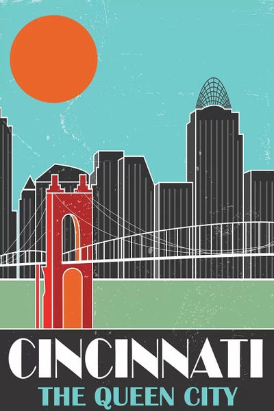 Cincinnati: Cincinnati, Sky Blue by Fly Graphics