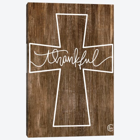 Thankful Cross Canvas Print #FMC36} by Fearfully Made Creations Canvas Print