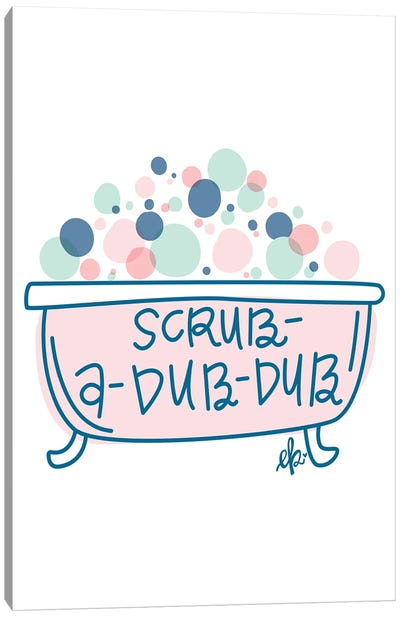 Scrub-a-Dub-Dub  Canvas Art Print - Bubbles