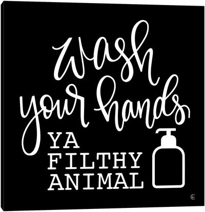 Wash Your Hands Canvas Art Print - Funny Typography Art