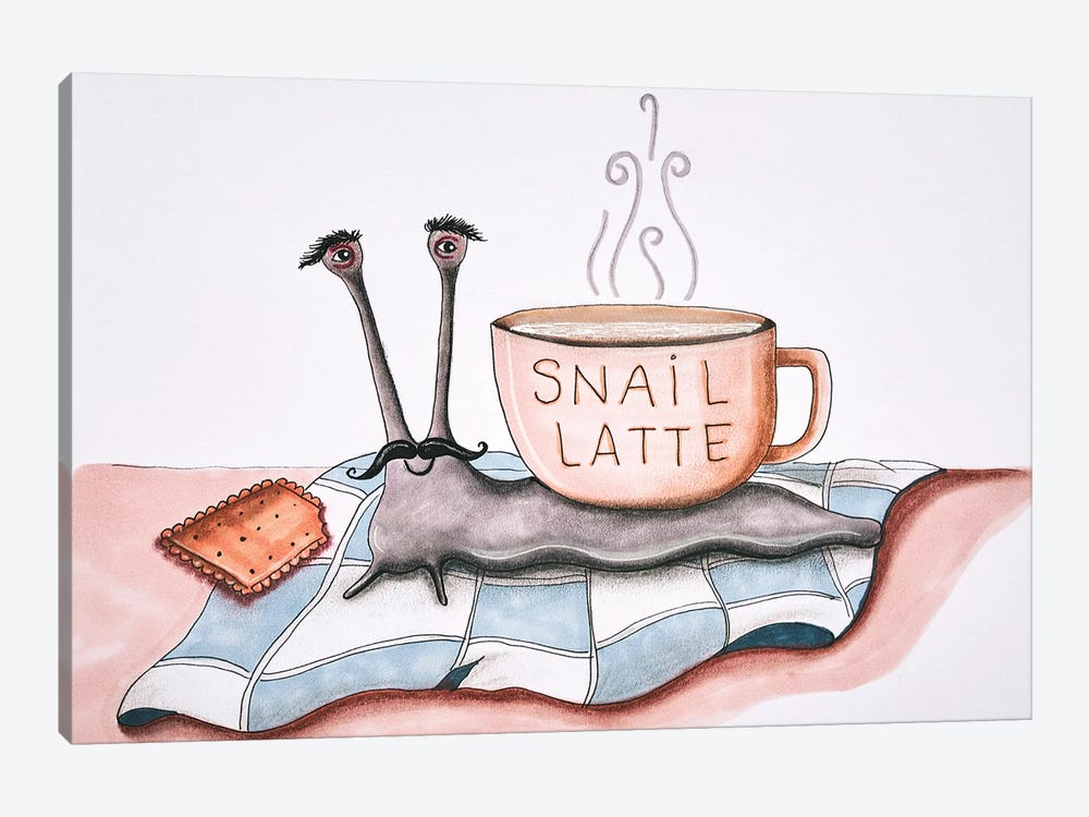 Snail Latte by Femke Muntz 1-piece Art Print