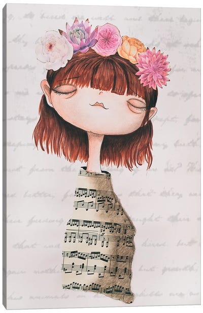 The Piano Girl Canvas Art Print - Femke Muntz