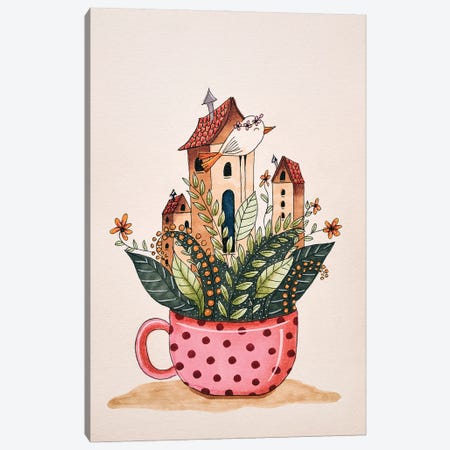 Houses In A Cup Canvas Print #FMM21} by Femke Muntz Canvas Art Print