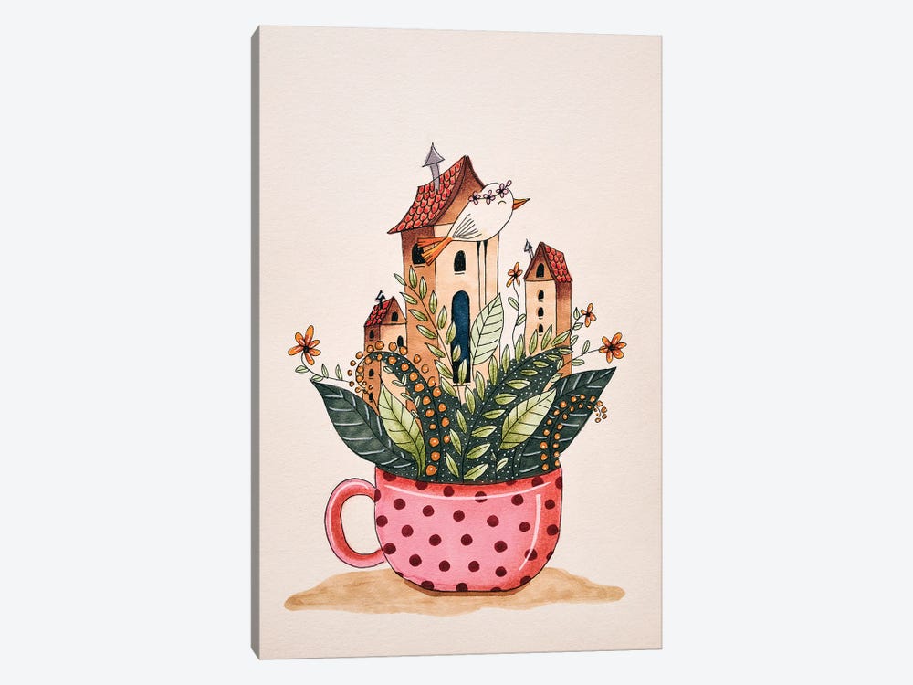 Houses In A Cup by Femke Muntz 1-piece Art Print