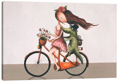 Lily And The Alligator Canvas Art Print - Bicycle Art