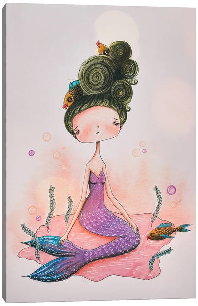 The Mermaid Canvas Art Print - Femke Muntz