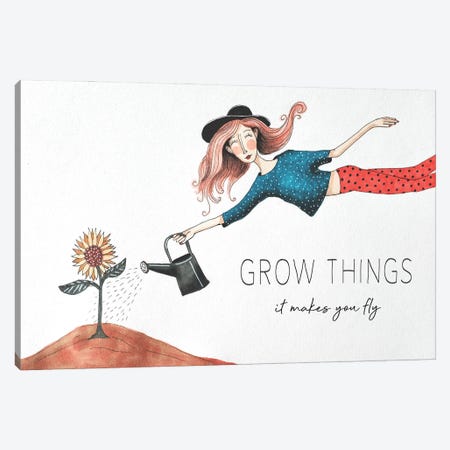 Grow Things Canvas Print #FMM32} by Femke Muntz Canvas Wall Art