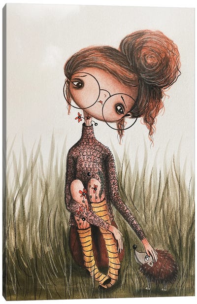 Hattie And The Hedgehog Canvas Art Print - Femke Muntz