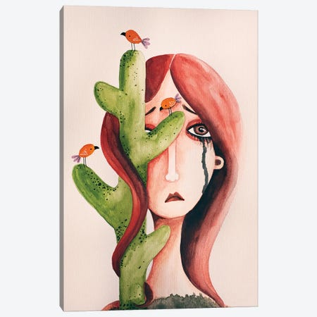 Cactus Lady Canvas Print #FMM42} by Femke Muntz Canvas Print