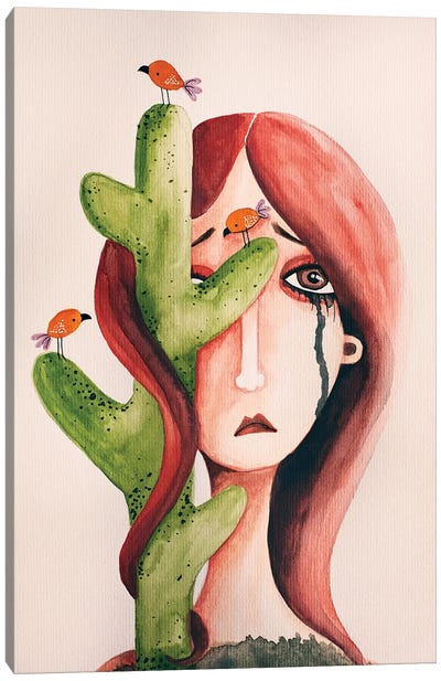 Cactus Lady Canvas Art Print - Femke Muntz
