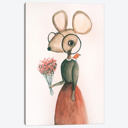 Mrs. Mory The Mouse Canvas Print #FMM50} by Femke Muntz Canvas Artwork