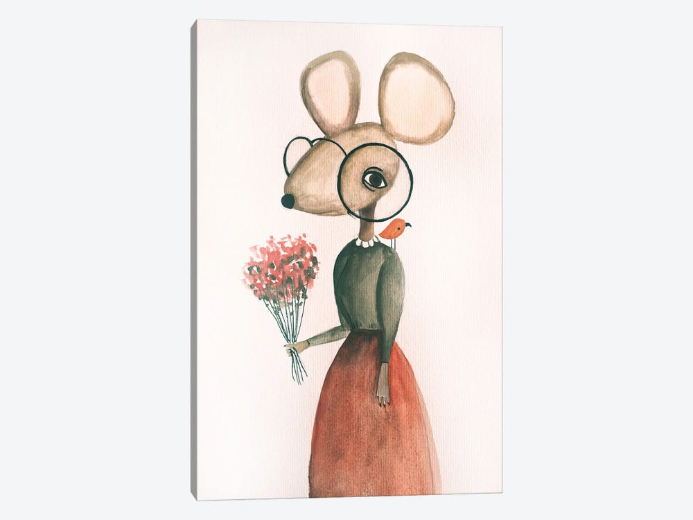 Mrs. Mory The Mouse by Femke Muntz 1-piece Canvas Print