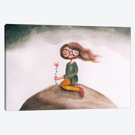 The Lonely Flower Canvas Print #FMM51} by Femke Muntz Canvas Art