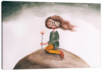 The Lonely Flower Canvas Art Print - Femke Muntz