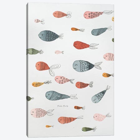 Fishes Everywhere Canvas Print #FMM64} by Femke Muntz Canvas Wall Art
