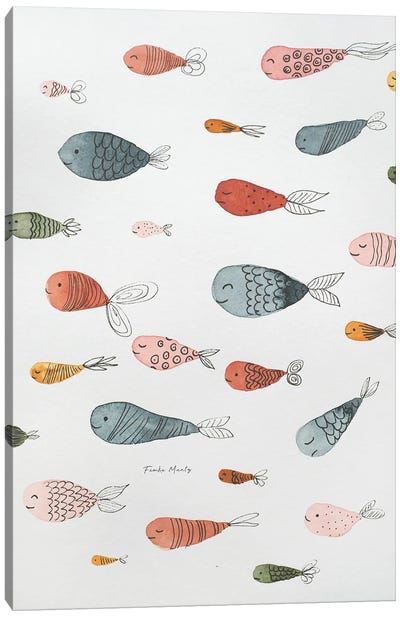 Fishes Everywhere Canvas Art Print - Femke Muntz