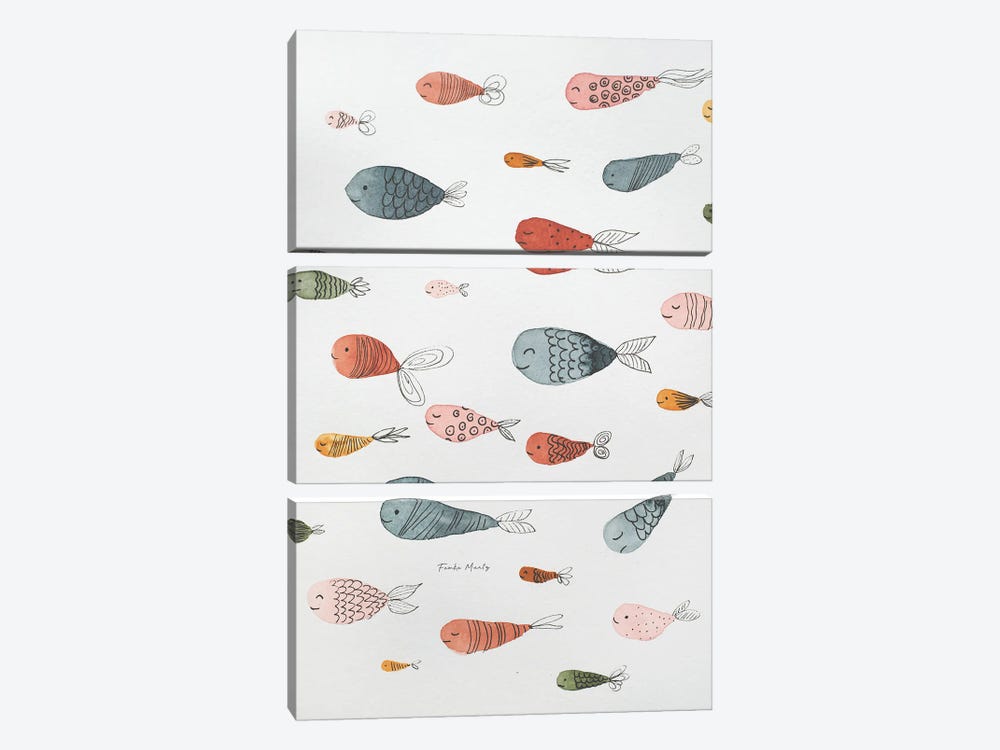 Fishes Everywhere by Femke Muntz 3-piece Canvas Art