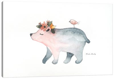 Bear & Bird Canvas Art Print - Femke Muntz