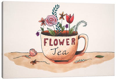 Flower Tea Canvas Art Print - Tea Art
