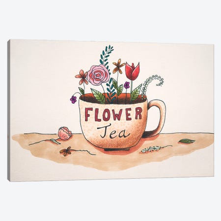 Flower Tea Canvas Print #FMM6} by Femke Muntz Canvas Artwork