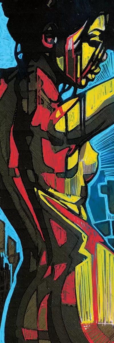 Rearward by Fernan Mora framed canvas print