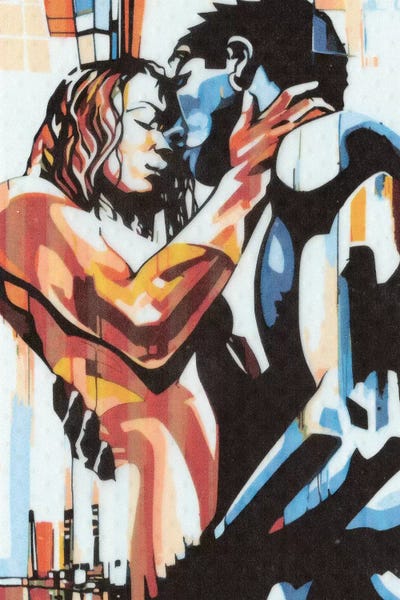 Street Art: Colorful Embrace I by Fernan Mora