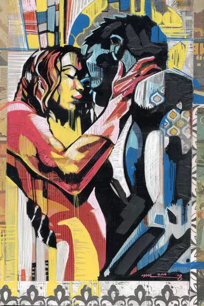 Colorful Embrace II by Fernan Mora framed canvas print