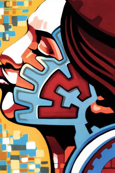 Barely Kissing by Fernan Mora framed canvas print