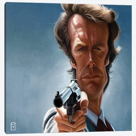 Clint Eastwood Canvas Print #FMZ13} by Fernando Méndez Art Print