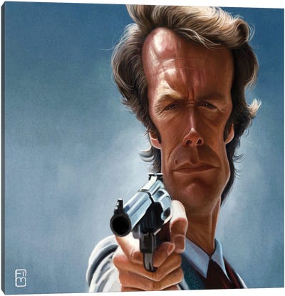Clint Eastwood Canvas Art Print - Caricature Art