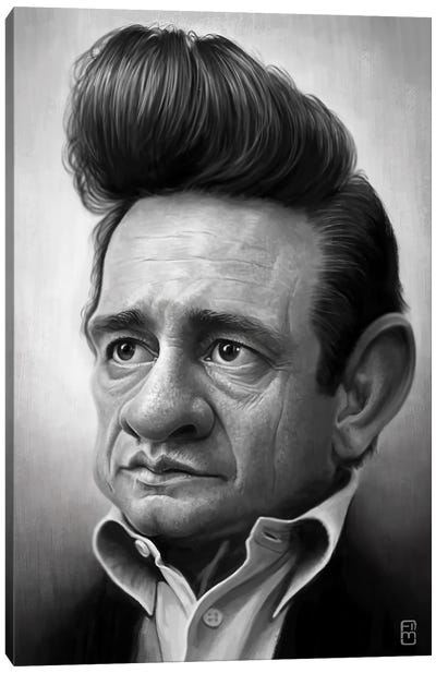 Johnny Cash Canvas Art Print - Fernando Méndez