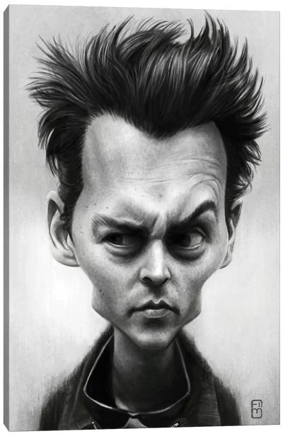 Johnny Depp Canvas Art Print - Caricature Art