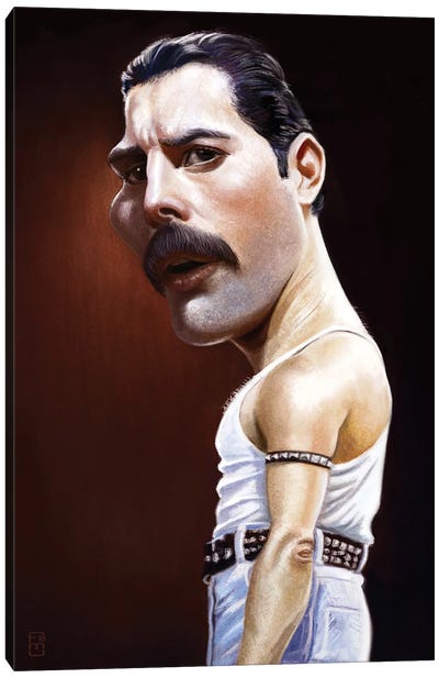 Freddie Mercury Canvas Art Print - Caricature Art