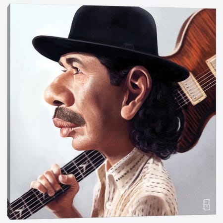 Carlos Santana Canvas Print #FMZ35} by Fernando Méndez Canvas Artwork