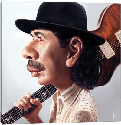 Carlos Santana Canvas Art Print - Fernando Méndez