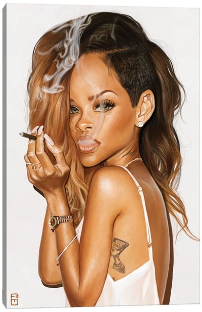 Rihanna Canvas Art Print - Fernando Méndez