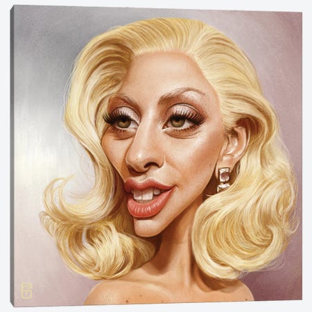 Lady Gaga Canvas Print #FMZ43} by Fernando Méndez Canvas Wall Art