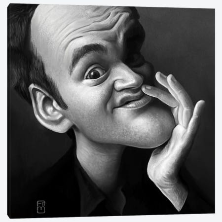 Quentin Tarantino Canvas Print #FMZ45} by Fernando Méndez Canvas Print