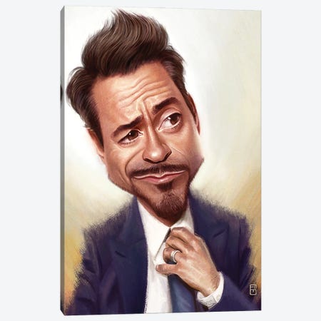 Robert Downey Jr. Canvas Print #FMZ49} by Fernando Méndez Canvas Wall Art
