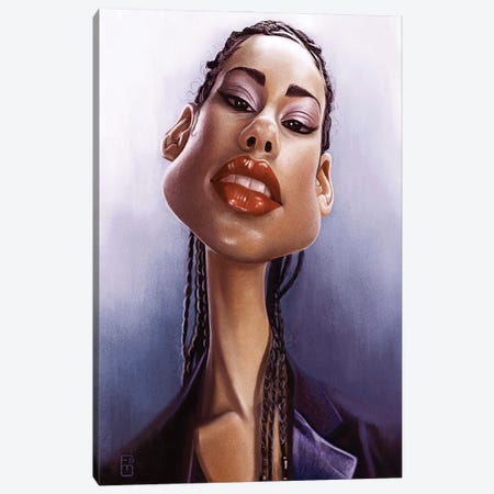Alicia Keys Canvas Print #FMZ52} by Fernando Méndez Canvas Art Print