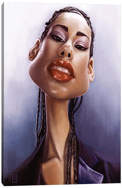 Alicia Keys Canvas Art Print - Fernando Méndez