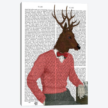 Deer At The Bar Canvas Print #FNK1002} by Fab Funky Canvas Print