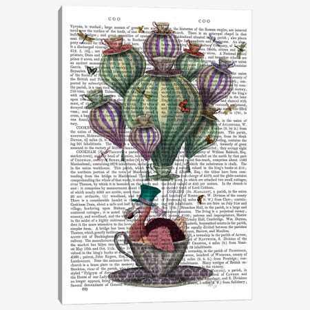 Dodo In Teacup With Dragonflies Canvas Print #FNK1027} by Fab Funky Canvas Artwork