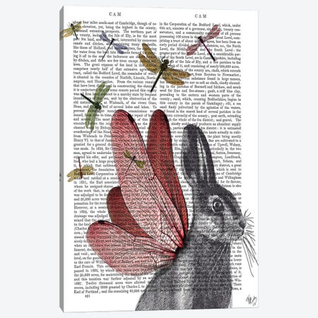 Dragonfly Hare Canvas Print #FNK1030} by Fab Funky Canvas Art