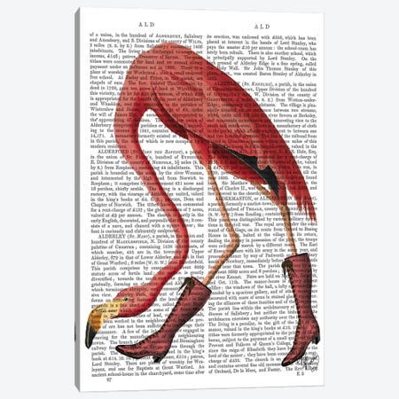 Flamingo In Pink Boots Canvas Print #FNK1045} by Fab Funky Canvas Art