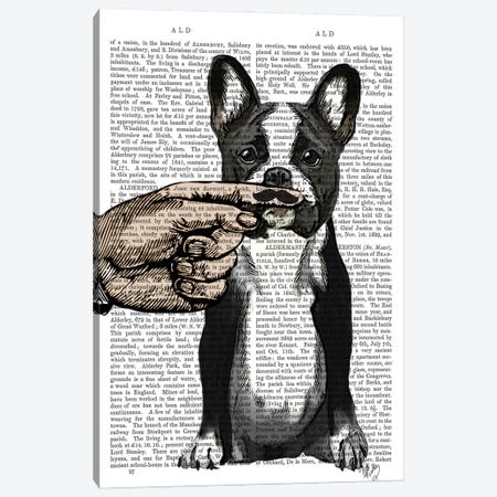 French Bulldog & Finger Moustache Canvas Print #FNK1068} by Fab Funky Canvas Print