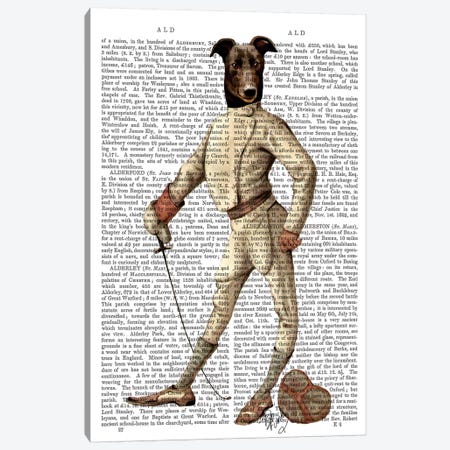 Greyhound Fencer In Cream, Print BG Canvas Print #FNK1088} by Fab Funky Art Print