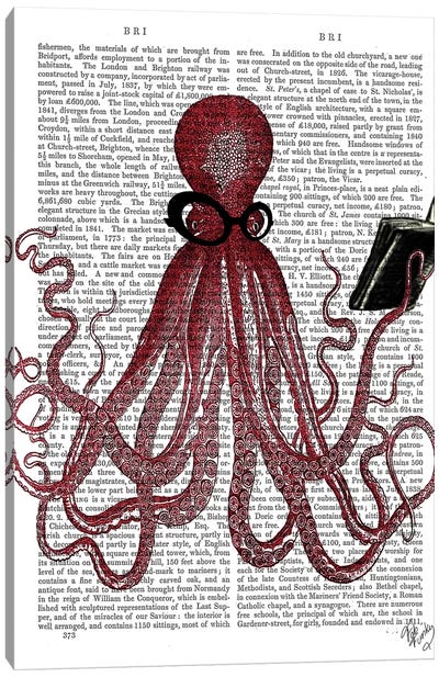 Intelligent Octopus Canvas Art Print - Kids Nautical Art