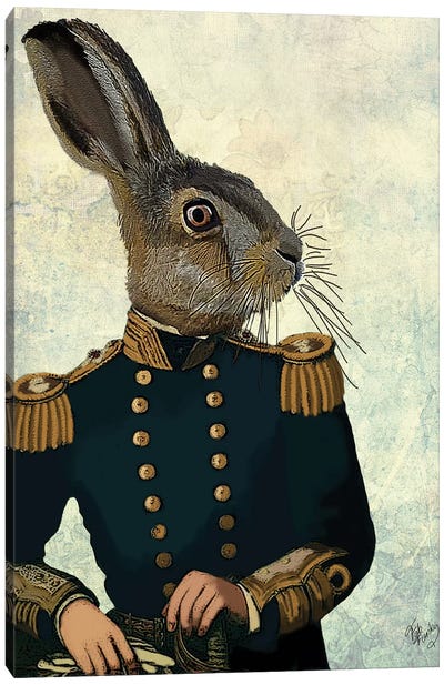 Lieutenant Hare Canvas Art Print - Fab Funky