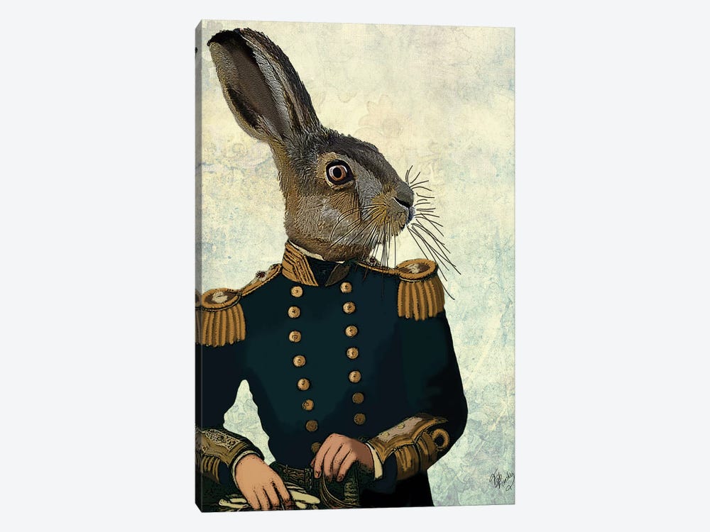 Lieutenant Hare by Fab Funky 1-piece Canvas Wall Art